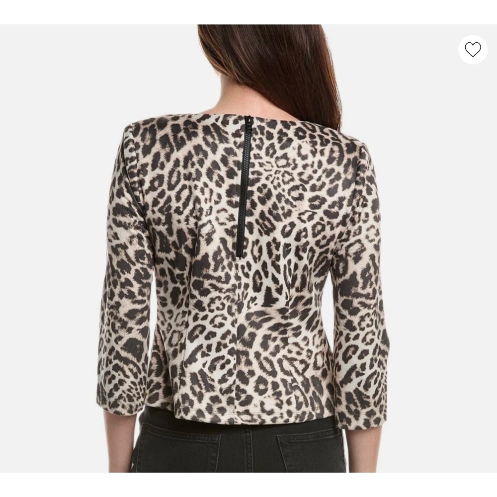 Cabi Sophia Top Women XS Tan Animal Print Mob Wife Edgy Career Contemporary Chic - Picture 2 of 9